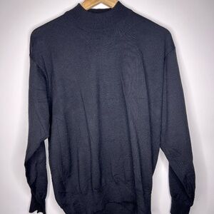 Black Merino Wool Land's End pullover/long sleeve shirt. M 38/40